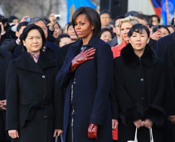Michelle Obama lors d'une cérémonie le 19 janvier dans la journée devant la Maison Blanche 