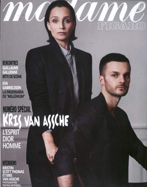 Kristin Scott Thomas et Kris Van Assche en couverture de Madame Figaro du 22 janvier 2011
