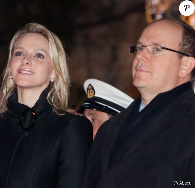 Charlene Wittstock et le prince Albert durant les célébrations de la Sainte-Dévote, le 26 janvier 2011.