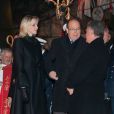 Charlene, Albert et Caroline de Monaco durant les célébrations de la Sainte-Dévote, le 26 janvier 2011.