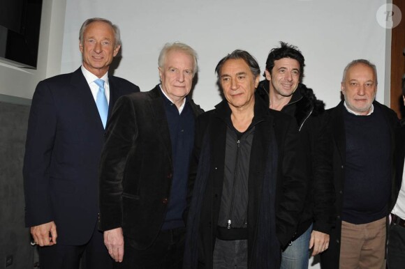 Lutz Bethge, André Dussollier, Richard Berry, Patrick Bruel et François Berléand au lancement de Legend, nouvelle fragrance de la maison Montblanc. 3 février 2011, à Paris.