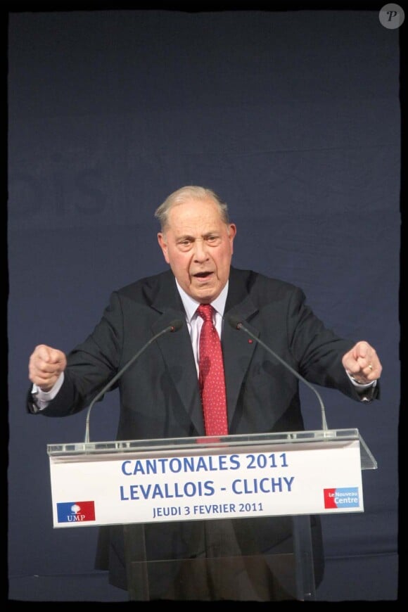 Lancement de la compagne UMP pour les cantonales, Levallois-Perret, le 3 février 2011 : Charles Pasqua