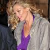 Kate Moss sort du restaurant Raspoutine à Paris, le 3 février 2011.