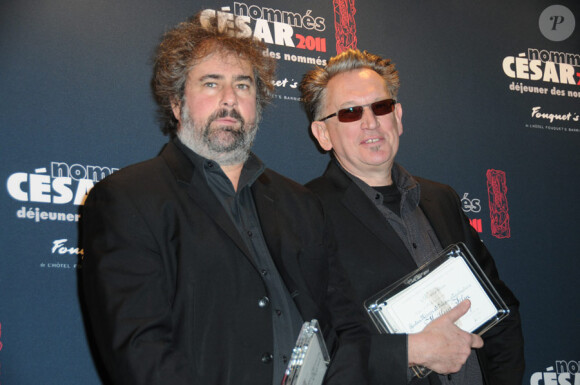 Gustave Kervern et Benoît Delépine lors du déjeuner des nominés des César le 5 février 2011