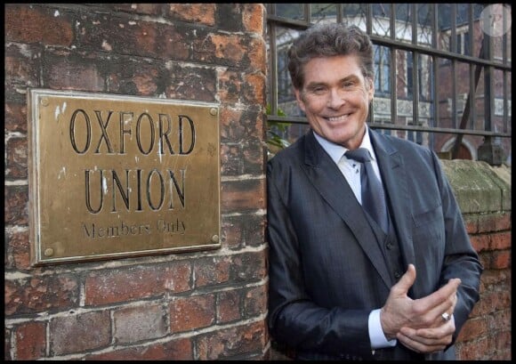David Hasselhoff reçu par les étudiants de Oxford Union, en Angleterre, le 8 février 2011
