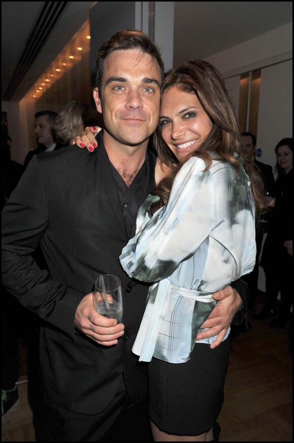Robbie Williams et Ayda Field, lancement de la nouvelle ligne Spencer Hart, à Londres, le 10 février 2011