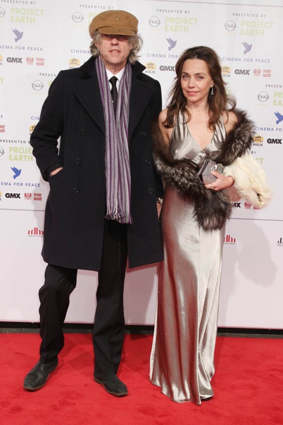 Bob Geldof et Jeanne Marine à l'occasion de l'événement Cinema for Peace, dans le cadre de la 61e Berlinale, à Berlin, le 14 février 2011.