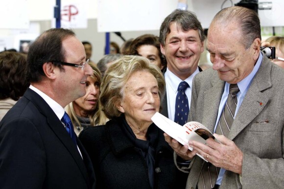 François Hollande, Jacques et Bernadette Chirac, foire du livre de Brive-la-Gaillarde, le 7 novembre 2009