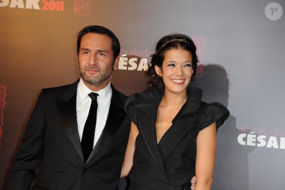 Gilles Lellouche et Mélanie Doutey lors de la cérémonie des César au théâtre du Châtelet à Paris, le 25 février 2011.