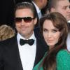 Angelina Jolie et Brad Pitt lors des Golden Globes en janvier 2011