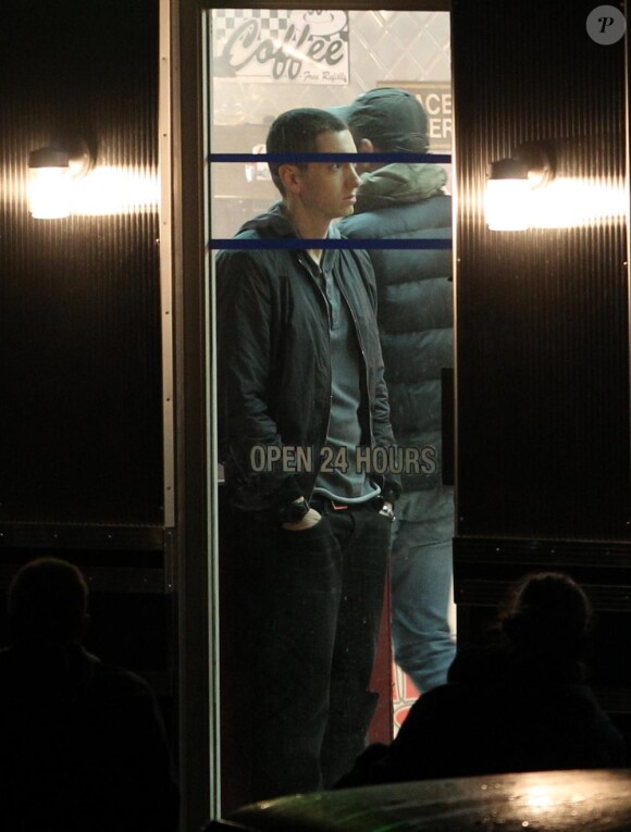 Eminem et Sasha Grey sur le tournage du clip de Space Bound, à Los Angeles, le 18 février 2011
