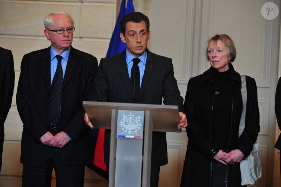 Les parents de Florence Cassez reçu par Nicolas Sarkozy, à Paris, le 14 février 2011