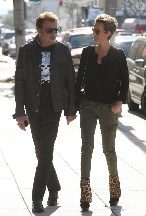 Johnny et Laeticia Hallyday à Los Angeles le 14 janvier 2011