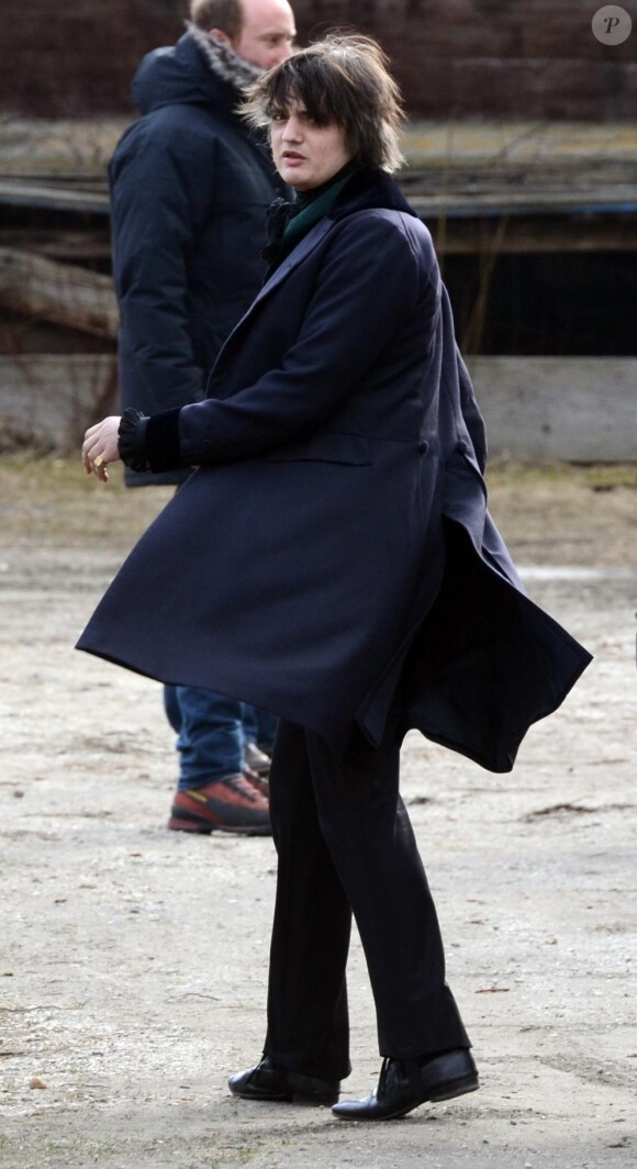 Pete Doherty sur le tournage de Confessions d'un enfant du siècle, à Suenching en Allemagne, le 10 mars 2011