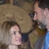Letizia et son époux Felipe d'Espagne au Palais Zarzuela à Madrid le 24 mars 2011