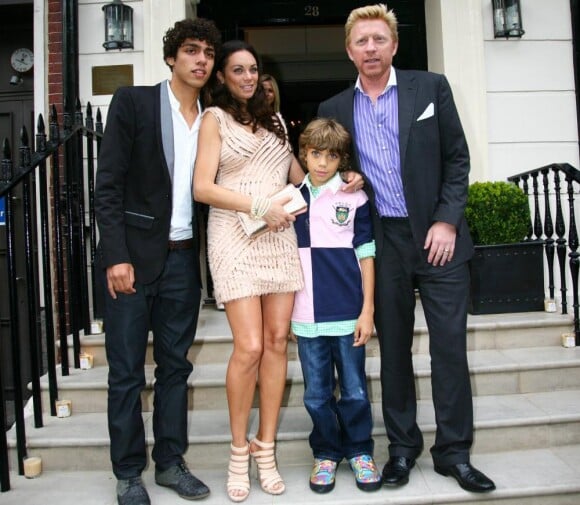 Boris Becker, son fils Noah Becker, son autre fils Elias et sa nouvelle femme Lily