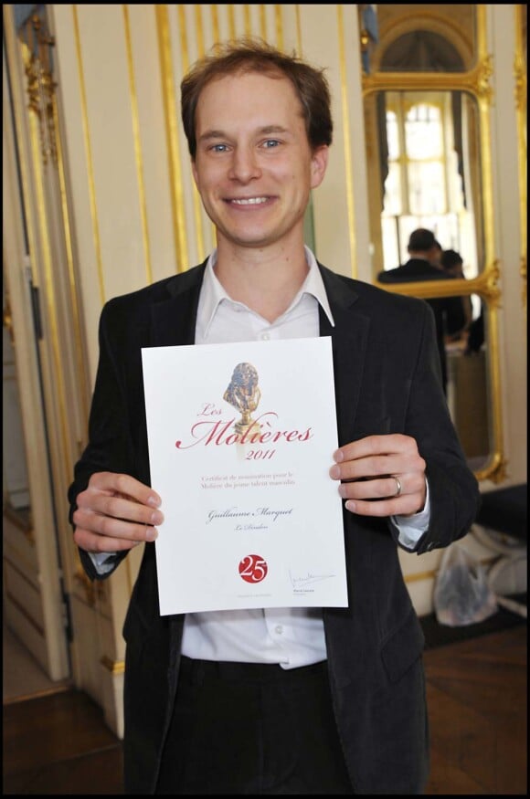 Déjeuner des nominés aux Molières, ministère de la Culture, à Paris, le 29 mars 2011 : Guillaume Marquet, nominé pour Le Dindon.