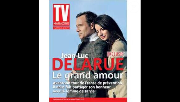 Jean-Luc Delarue en couverture de TV Mag avec sa compagne Anissa, publication le 25 février 2011.