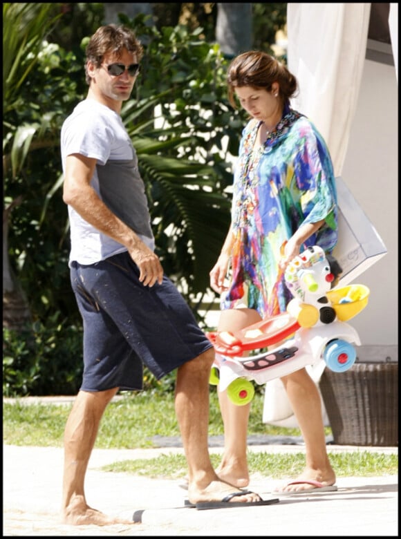 Roger Federer et sa femme Mirka à Miami le 2 avril 2011. 