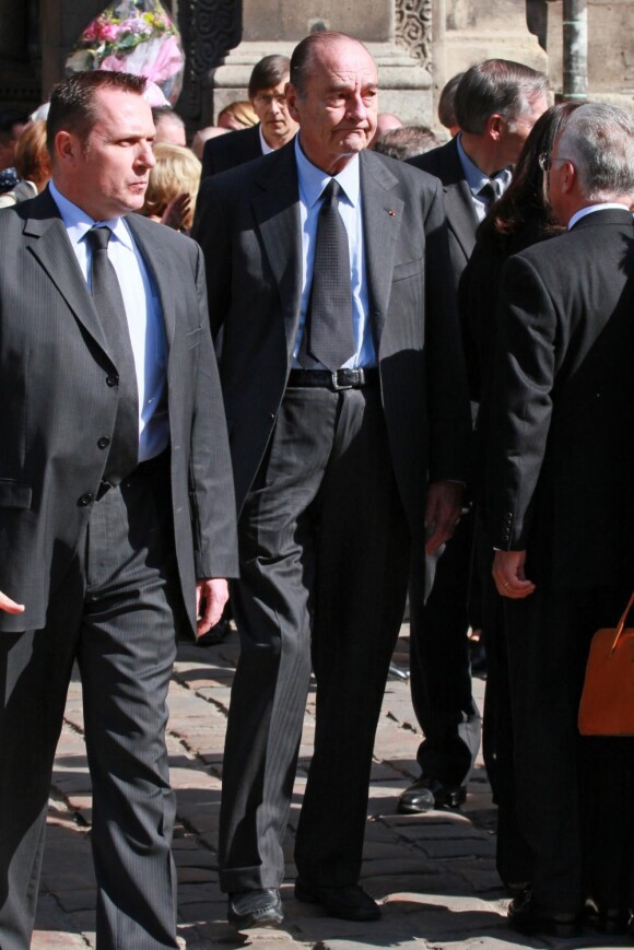 Jacques Chirac aux obsèques de son amie Denise Esnous, le 6 avril 2011, à Paris.