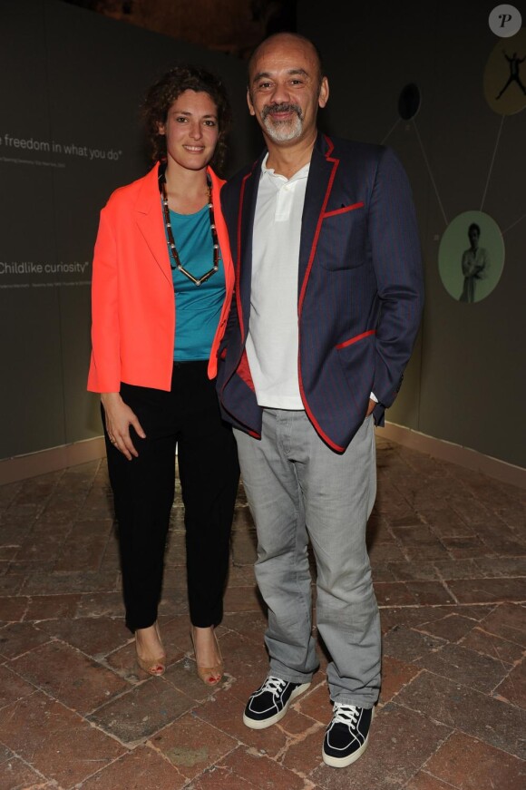 Ginevra Elkann et Christian Louboutin au Salon du Meuble, à Milan, le 13 avril 2011.