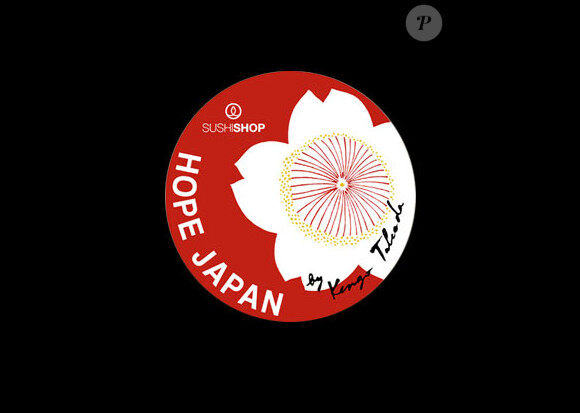 Le badge Hope Japan by Kenzo Takada venu par SushiShop à 2 euros, dont les bénéfices seront reversés à la Croix-Rouge