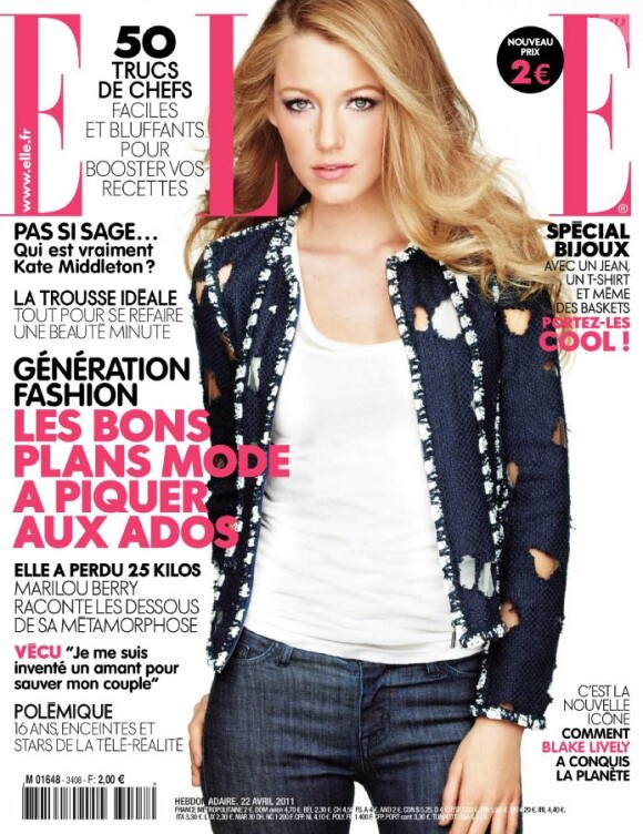 Blake Lively en couverture du Elle France en kiosques depuis le 22 avril 2011