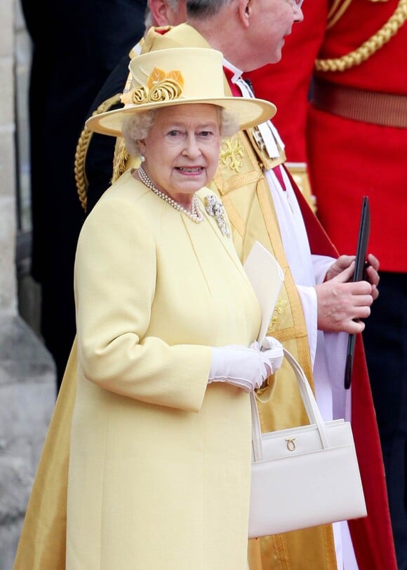 La Reine Elizabeth II lors du mariage du Prince William et de Kate Middleton, à Londres, le 29 avril 2011.