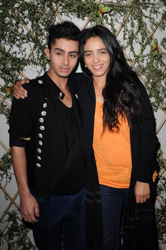 Hafsia Herzi et son frère Djanis à la soirée organisée par la boutique Escada, le 2 mai 2011, à Paris.