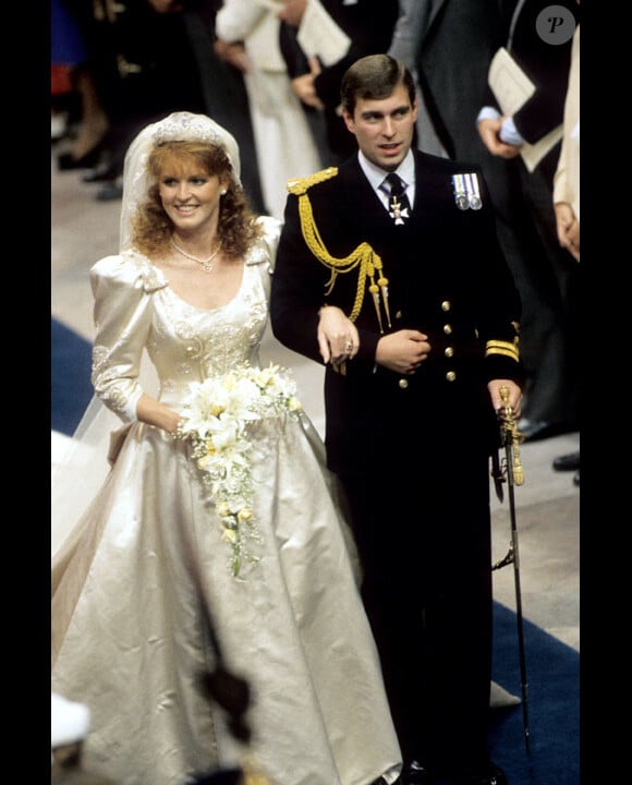 Mariage de Sarah Ferguson avec le Prince Andrew en juillet 1986