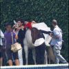 Eva Longoria en plein shooting sur un cheval à Miami, le 13 mai 2011