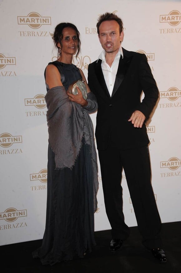 Karine Silla et son époux Vincent Perez lors de la soirée organisée à la Terrazza Martini après la projection de The Tree of Life. 16 mai 2011