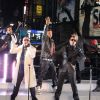 Les New Kids On The Block et les Backstreet Boys en concert à New York, le 31 décembre 2010.