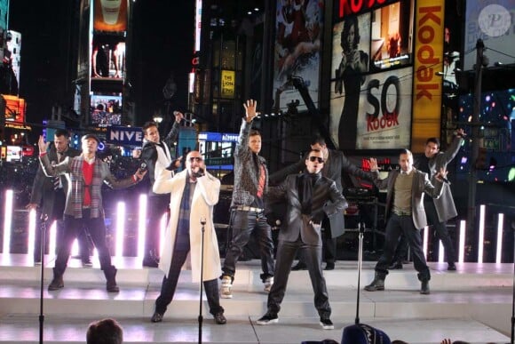 Les New Kids On The Block et les Backstreet Boys en concert à New York, le 31 décembre 2010.