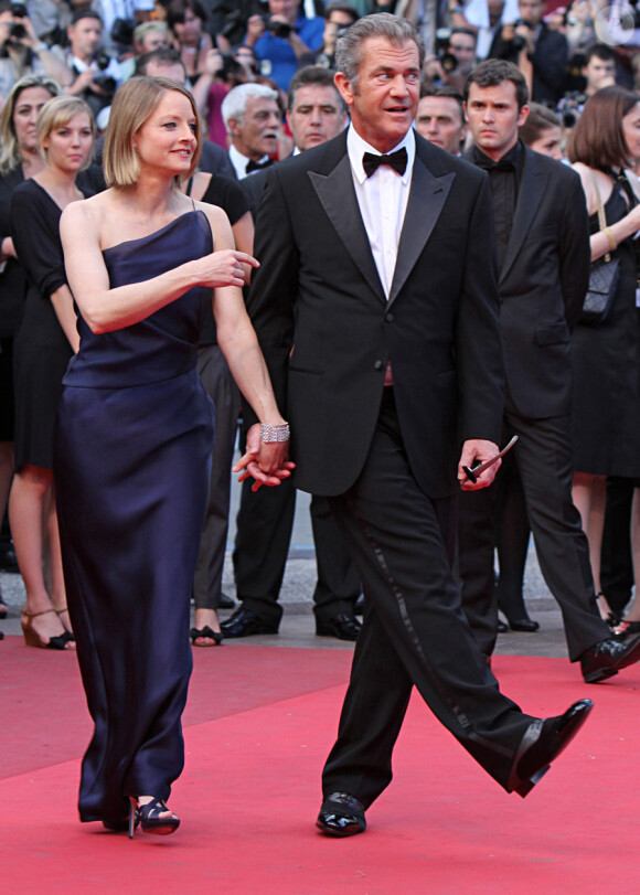 Jodie Foster et Mel Gibson lors de la présentation du Complexe du Castor au festival de Cannes le 17 mai 2011