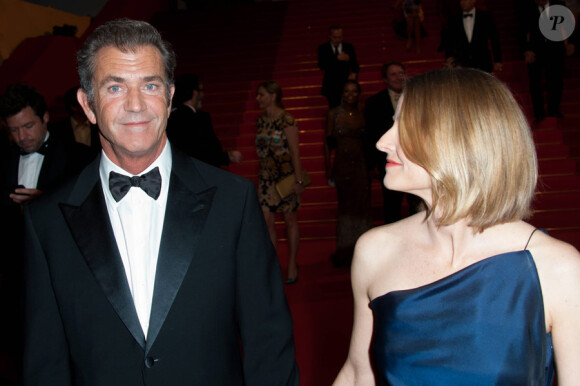Jodie Foster et Mel Gibson lors de la présentation du Complexe du Castor au festival de Cannes le 17 mai 2011