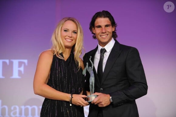 Caroline Wozniacki et Rafael Nadal, tous deux numéro un mondial, ont été récompensés pour leur saison 2010 au dîner annuel de l'ITF pour ses World Champions, au Pavillon d'Armenonville, le 31 mai 2011.