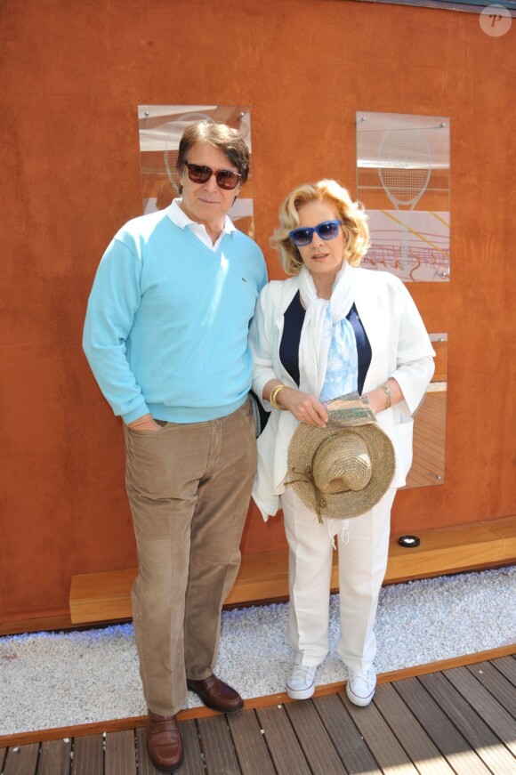Sylvie Vartan et son époux à Roland-Garros le 1e juin 2011