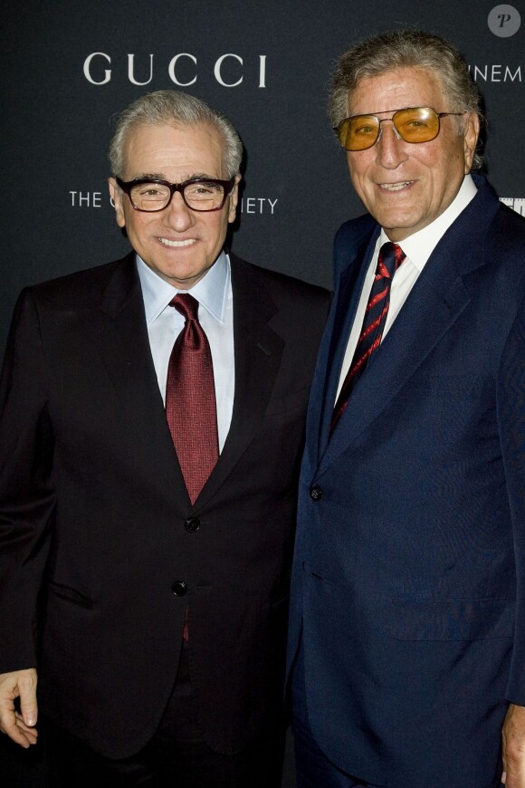 Martin Scorsese et Tony Bennett à la soirée organisée par la Société du Cinéma et Gucci à New York, le 1er juin 2011