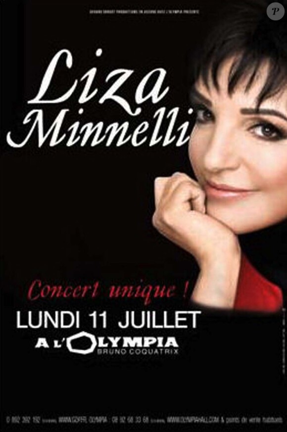 Liza Minnelli sera à Paris, à L'Olympia, le 11 juillet 2011.