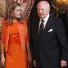 Letizia d'Espagne et le prince Felipe ont reçu le gouverneur d'Australie et son époux au Palais royal de Madrid, le 7 juin 2011