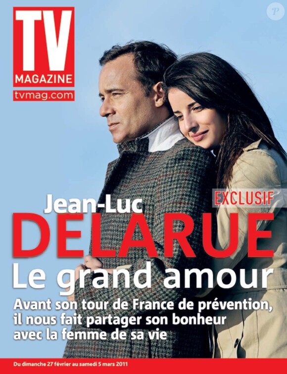 Jean-Luc Delarue et sa compagne Anissa en couverture de TV Mag, en kiosques vendredi 25 février 2011.