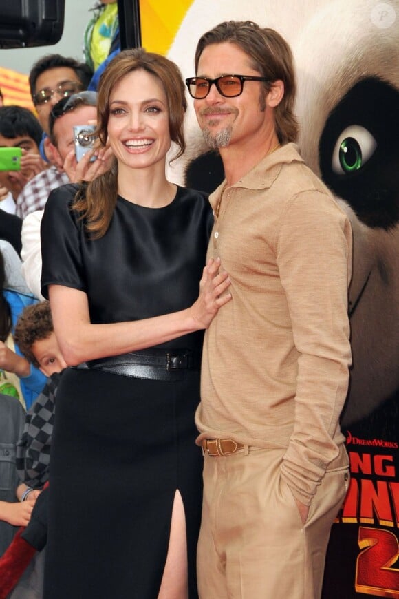 Angelina Jolie et Brad Pitt affiche leur complicité sur les tapis rouges du monde entier. Los Angeles, 22 mai 2011