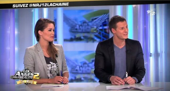 Matthieu Delormeau et Jeny Priez sur le plateau des anges de la télé réalité 2 - le mag, sur NRJ 12, mardi 14 juin.