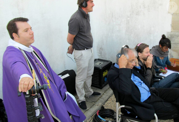 Frédéric Beigbeder, réalisateur, sur le tournage de son premier film  L'amour dure 3 ans à Guethary, Pays Basque près de Biarritz, aux  environs du 1er juin 2011