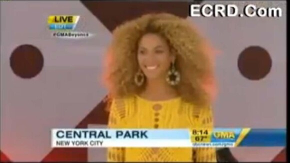 Beyoncé : Une tornade jaune, sexy en diable, lâchée en plein Central Park