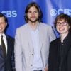 Le casting de Two and a half men (Mon oncle Charlie) - Jon Cryer, Ashton Kutcher et Angus T. Jones - à New York, le 18 mai 2011.