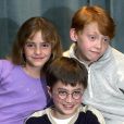 Daniel Radcliffe, Emma Watson et Rupert Grint en 2000 pour un photocall de Harry Potter à l'école des sorciers 