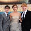Daniel Radcliffe, Emma Watson et Rupert Grint lors de l'avant-première de Harry Potter et les Reliques de la mort - partie II à Londres le 7 juillet 2011