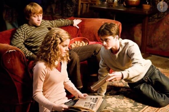 Emma Watson (Hermione), Rupert Grint (Ron) et Daniel Radcliffe (Harry) dans le film Harry Potter et le prince de sang-mêlé - 2009